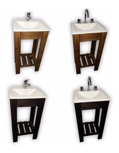Combo Set Bacha Cuadrada Griferia Vanitory Cajon Baño 80cm