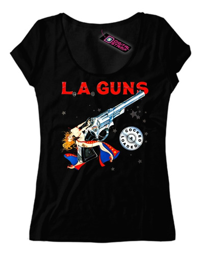 Remera L A Guns 3 Mujer  Rock Dtg Premium