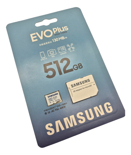 Memoria Microsd Samsung Evo Plus 512gb 130mb/s Adaptador Sd