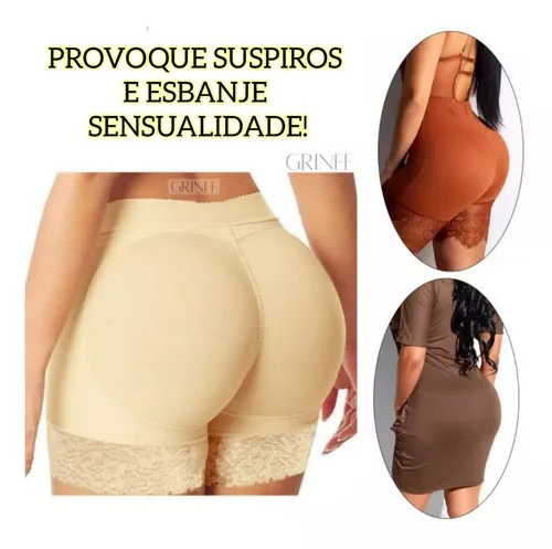 Modelador Shortinho Calcinha Aumenta Bumbum Com Enchimento