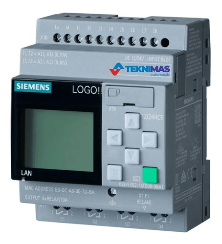 Logo V8 Clp Siemis 6ed1052-1md08-0ba1 12/24rce 8di 4do/4ai