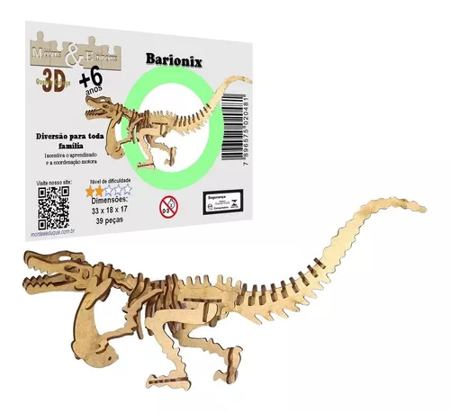 Lote com 12 un do Quebra Cabeça 3d Dinossauro Plesiosauria 50