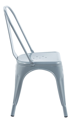 Silla Industrial Tolix Metal Int/ext Gris Brillante