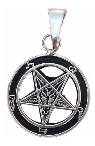 Dije Medalla Sello Bafomet Símbolo Baphomet En Plata Ley