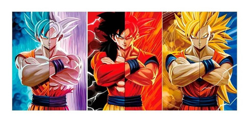 Cuadros 3d Goku Ss Sayayin All Mode Dragon Ball + Marco | Cuotas sin interés