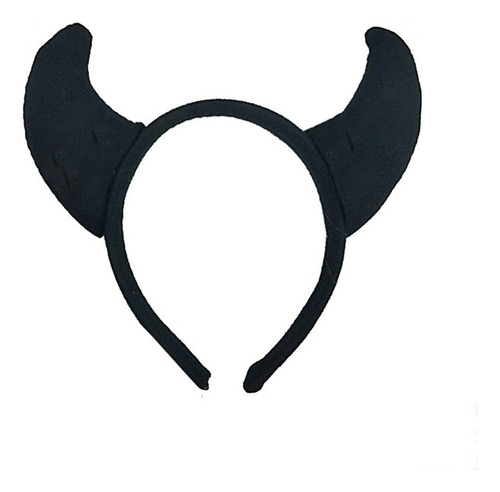 Diadema Con Orejas De Diablo - Negro Rojo