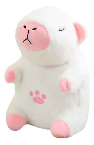 Peluche Mediano De Capibara -repira Luces Suave Y Adorable Blanco