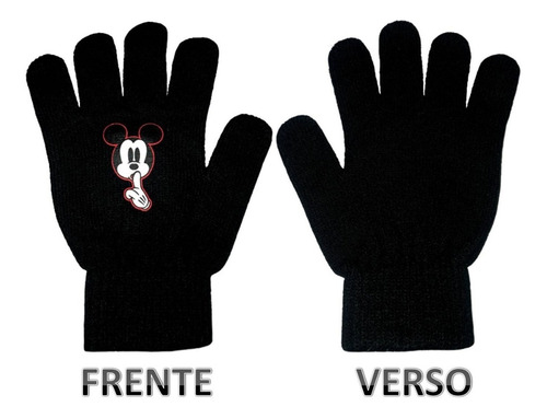 Imagem 3 de 4 de Kit Inverno Infantil Mickey Disney: Touca / Gorro + Luvas