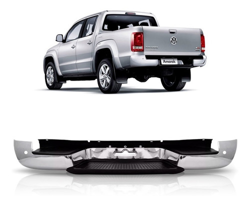 Envolvente Traseiro Amarok 10 A 17 Cromado Com Furo Sensor