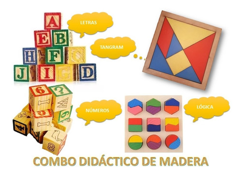 Motricidad Fina 4 Artículos De Madera Montessori Envio