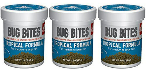 Fluval (paquete De 3) Bug Bites Fórmula Tropical Para Peces 