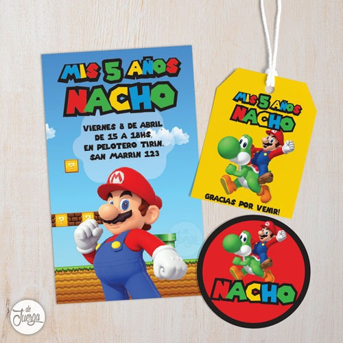 Kit Imprimible Super Mario Personalizado Con Tu Nombre