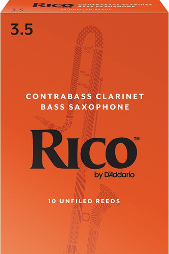 Rico Contra Lengetas Para Clarinete Bajo, 10-pack