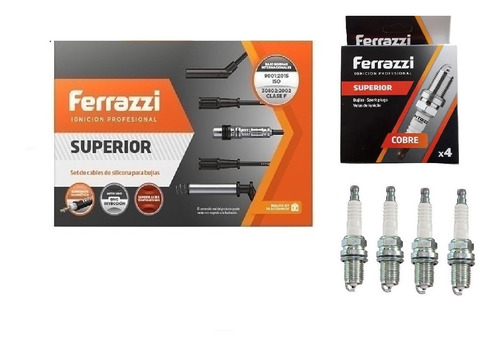 Kit Cables + Bujias Ferrazzi Fiat Palio Punto Idea 1.4 Fire