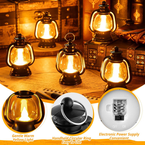 12 Pcs Mini Linterna Halloween, Centros De Mesa De Linterna