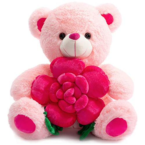 Teddy Bear Stuffed Animals Plush Bear Holding Rose Soft...