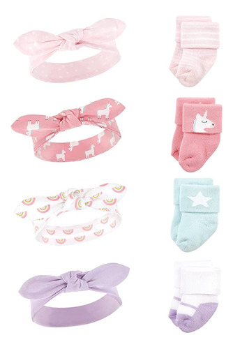 Hudson Baby Infant Girl Headband And Socks Set, Unicornio, 0