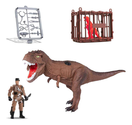 Dinopark Hunters T-rex Con Sonido Original Bee Toys 