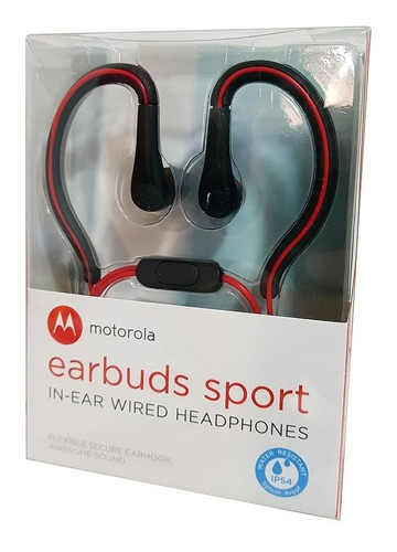 Audifono Handsfree Motorola Earbuds Sport Resis Agua Negro