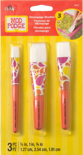 Juego De Cepillos De Mango Corto Mod Podge 3/pkg-
