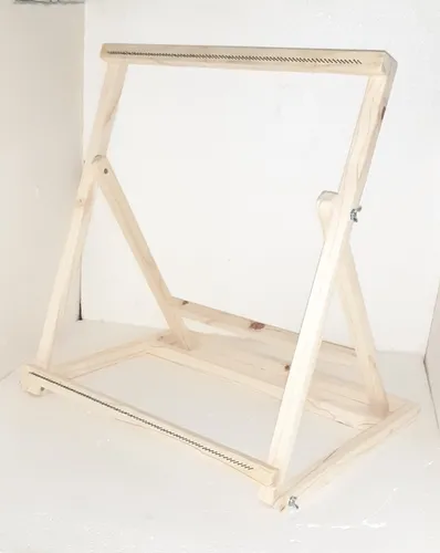 Telar De Tapiz Reclinable De 30×50 Artesanal De Madera.