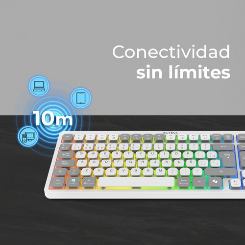 Teclado Multidispositivo Acteck Techno Ti790 Rgb Inalambrico