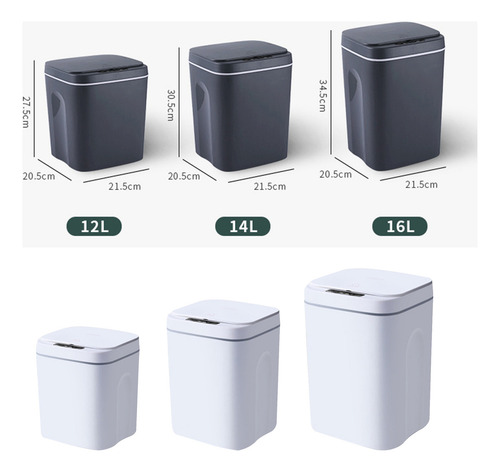 Cesto De Basura Inteligente A Prueba De Agua Con Sensor 12l