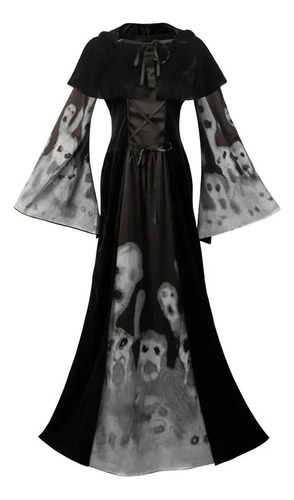 Disfraz De Calavera Negra Para Mujer Y Adulto Horror Skeleto