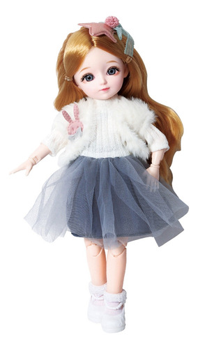 Moda 31cm 23 Flexible Ball Jointed Bjd Girl Doll, Trajes Con