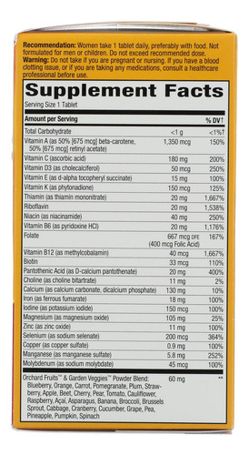 Nature's Way Alive Multivitamínico Diario Mujeres 60 Tablets