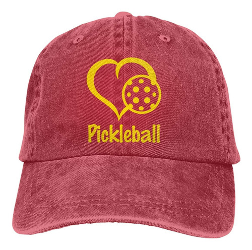 Heart Love Pickleball Tela Vaquera Gorra De Béisbol Hip Hop