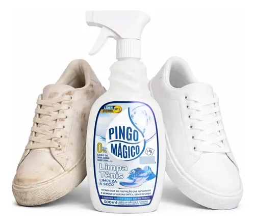 Limpa Tenis Premium Limpeza Profunda Spray A Seco Sapato Azul-claro