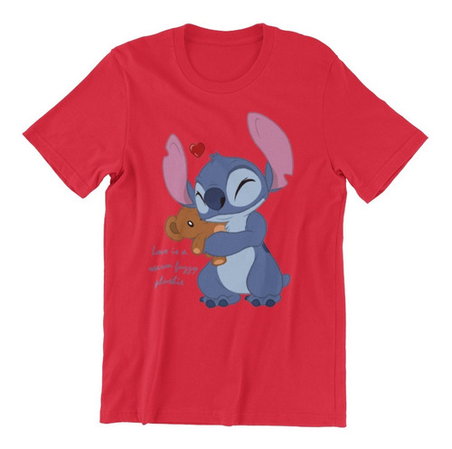 Polera Unisex Lilo Y Stitch Mono Osito Estampado Algodon