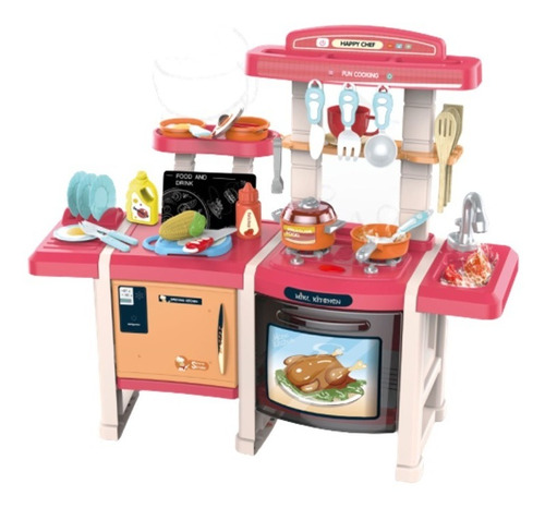 Cocina De Juguete Cocinita Infantil. Luz Sonido Y Agua. 70cm