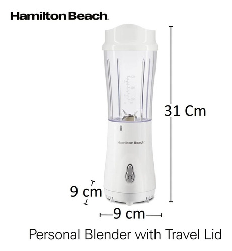 Licuadora Portátil Hamilton Beach 51101 14 Fl Oz Blanca 120v
