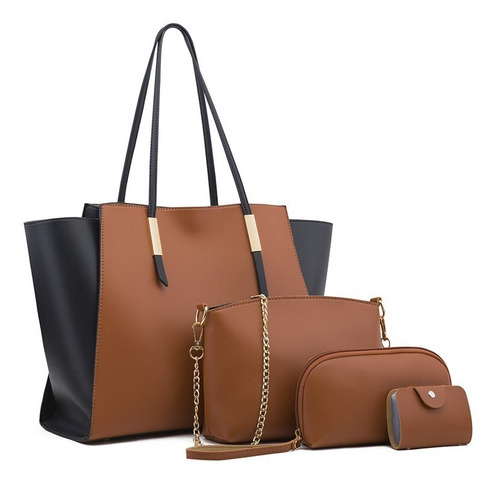 Juego De Bolsos De Cuero Sintético Para Mujer, 4 Piezas