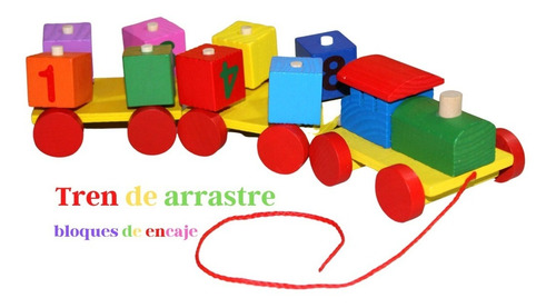 Juguete Tren Arrastre Torbellino Madera Montessori