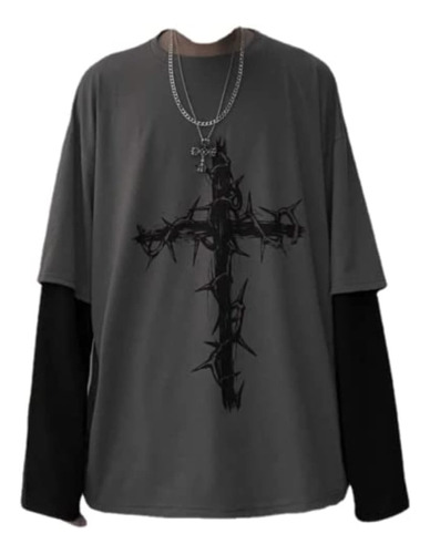 Camisa Gótica Camisa Gótica Ropa Alternativa Falsa De Dos Pi