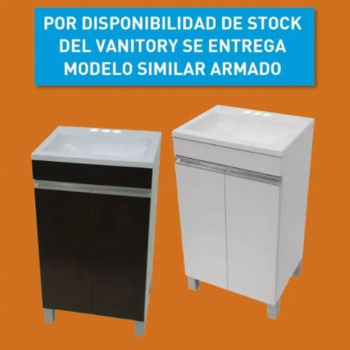 Vanitory Metal Baño 50cm + Mesada Bacha Patas Antihumedad