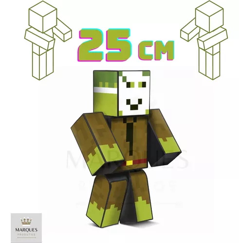 Boneco Stick Turma do Problems - Pequeno - 25cm - Minecraft - Algazarra
