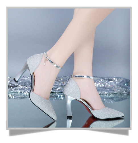 Zapatos De Tacón Alto Con Diamantes De Imitación Para Mujer
