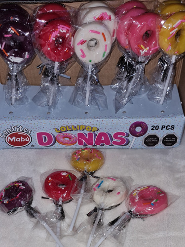 Paletas De Caramelo En Forma De Donas Pack 20und