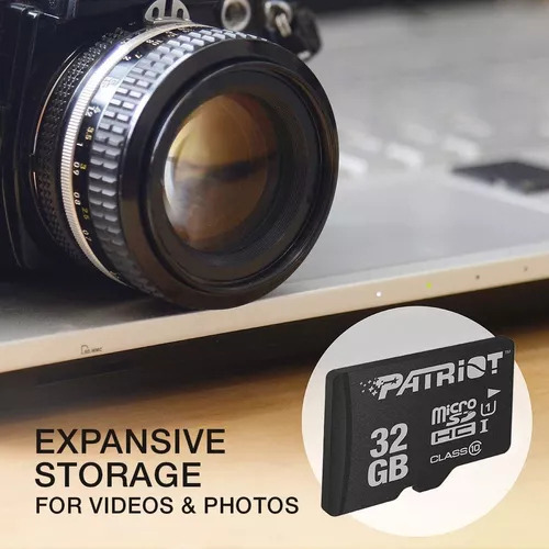 Tarjeta de Memoria Micro Sd 32gb Clase 10 Patriot Lx Serie Flash Videovigilancia Cámaras Color Negro