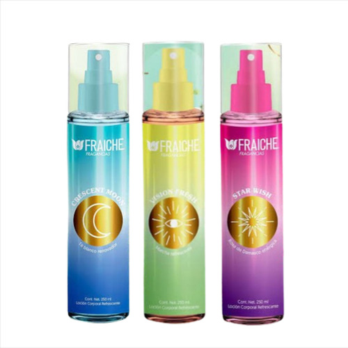 Fraiche 3 Bodys Lociones Corporales Energéticos De 250ml