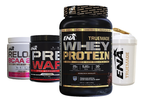 Combo Ena Proteína + Pre Entreno + Post Entreno + Shaker 