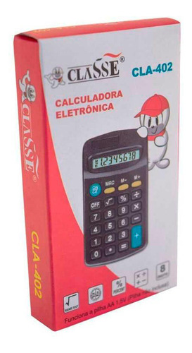 10 Calculadoras Pequena De Bolso Portátil Preto 8 Dígitos.