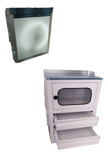 Negatoscopio Sencillo + Gabinete Modelo Futuro. Blanco