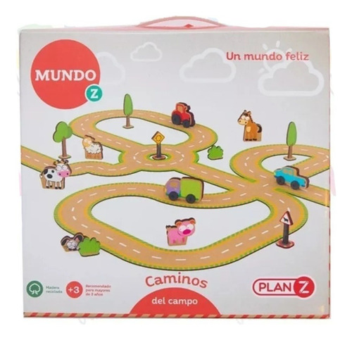 Juego Didactico Construccion De Madera Caminos Campo - Kidz