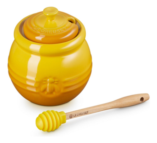 Pote Para Mel Le Creuset Em Cerâmica Premium Com Espátula Cor Amarelo Néctar