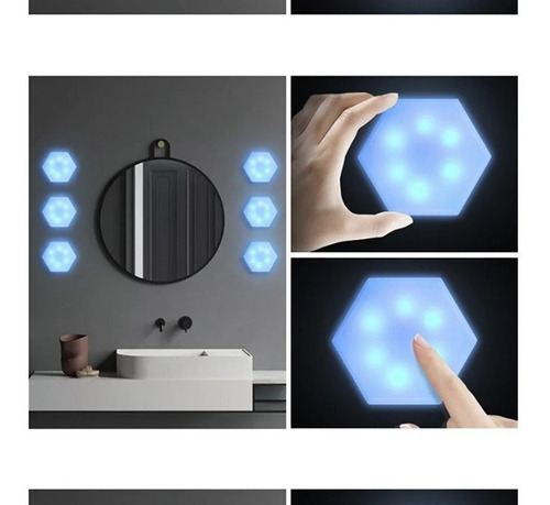 Luminária Quântica Hexagonal Led Rgb Ida Controle Remoto